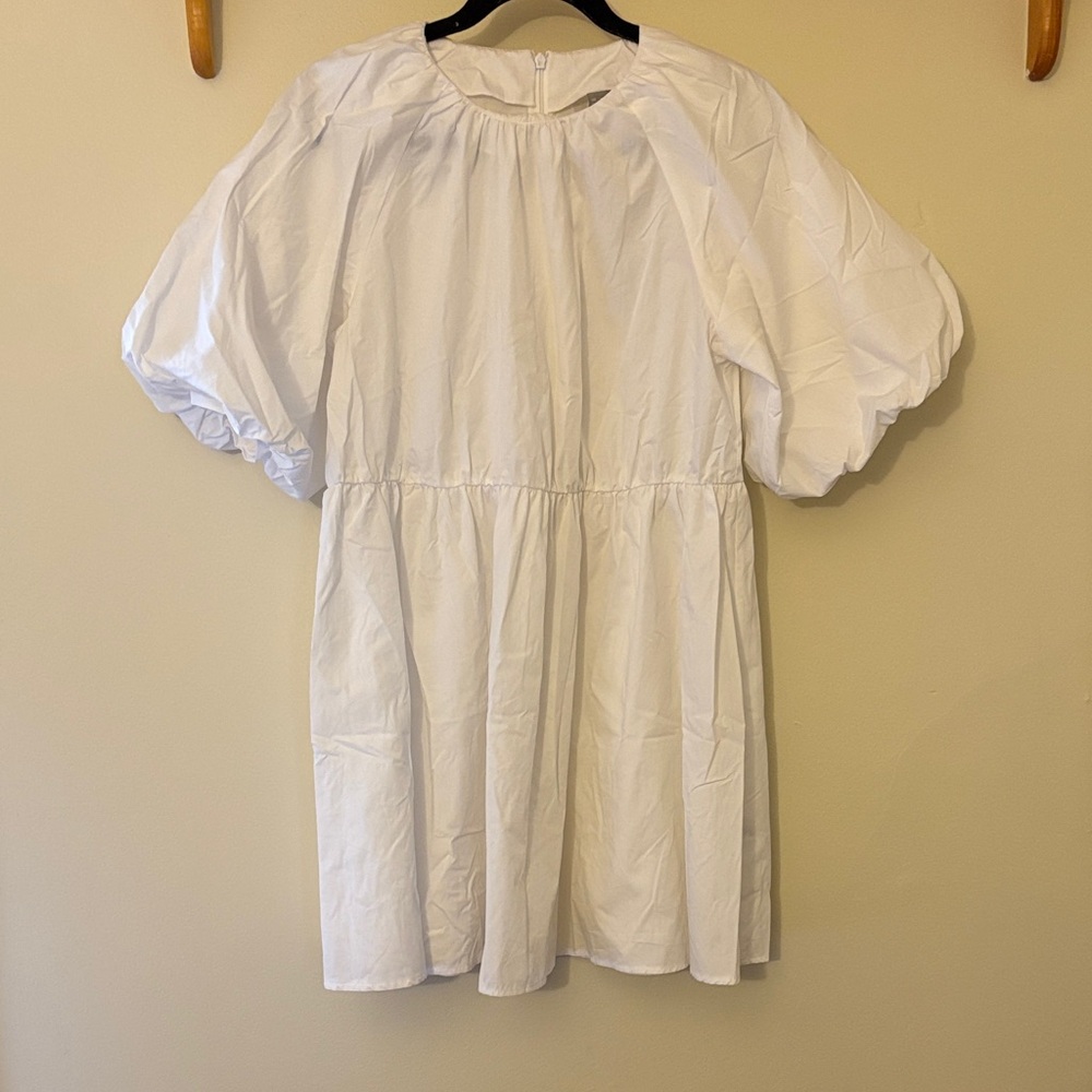 ASOS White Puff Sleeve Mini Dress